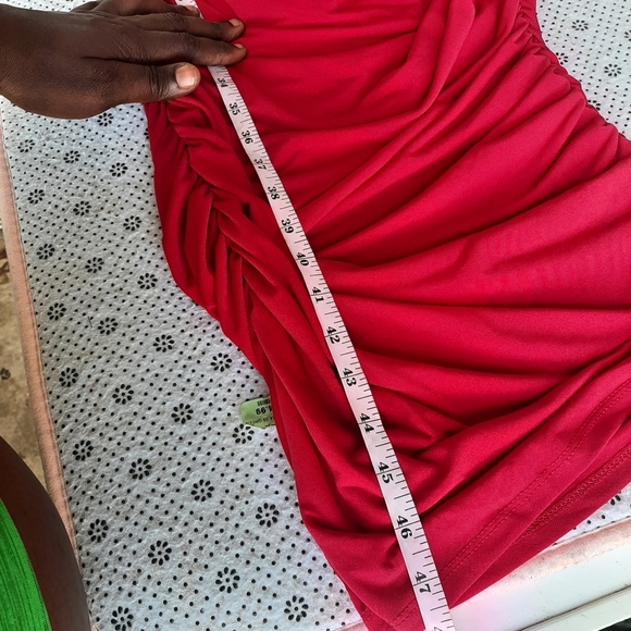 Lulu's one shoulder hot red long dress size small - Picture 2 of 4